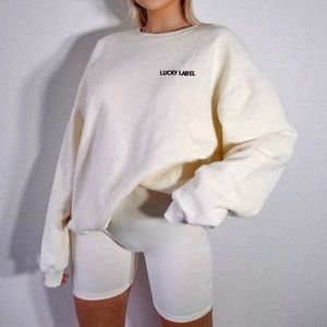 sweatshirt and biker shorts set